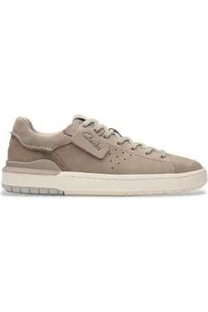 Clarks Para homem. 26181294 Courtlite2 Run sapatos de couro taupe (44), Plano, Cordão, Casual