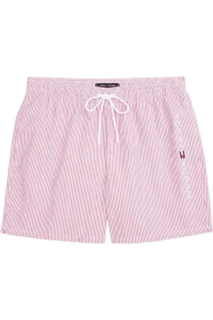 Tommy Hilfiger Para homem. UM0UM03265 Fato de banho original com riscas vermelhas, comprimento médio (L), , Beachwear, Poliéster