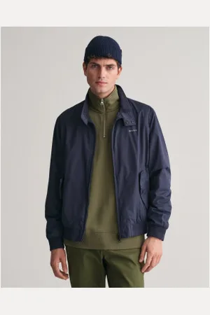 GANT Para homem. 7006381 Casaco leve Harrington azul-marinho (L), Casual, Poliéster, Manga comprida