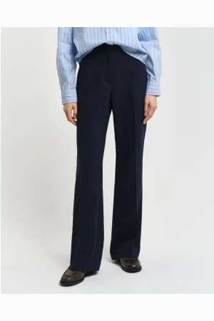 GANT Para mulher. 4150334 Calças de corte justo e largas em azul-marinho (36), Casual, Poliéster