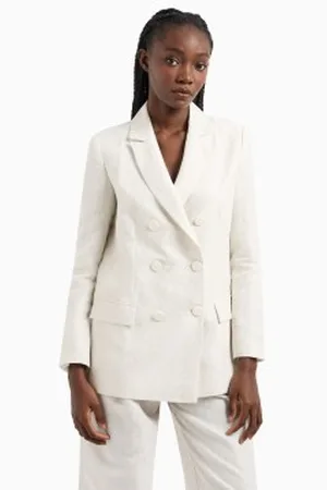 Armani Exchange Para mulher. XW000192AF12058F0024 Blazer com duplo peito (XXL), Casual, Algodão