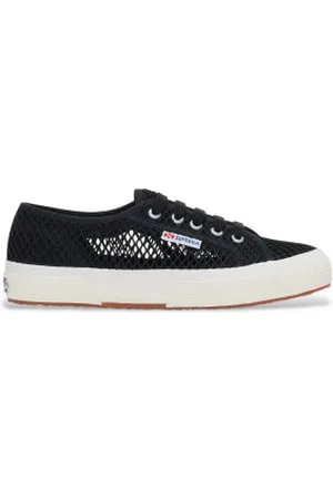 Superga Para mulher. S2135GW Ténis 2750 Mesh branco (36), Preto, Plano, Cordão, Casual