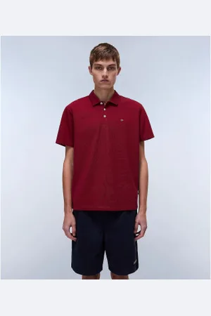 Napapijri Para homem. NP0A4H8B Pólo Ealis cor de (S), Casual, Algodão, Manga curta, Borgonha