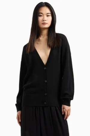 Armani Exchange Para mulher. XW000122AF11956UC001 Casaco de malha de lã com tranças (L), Casual