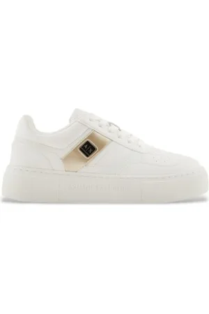 Armani Exchange Para mulher. XDX176XV917T779 Sapatilhas de plataforma brancas (35), , Plano, Cordão, Casual