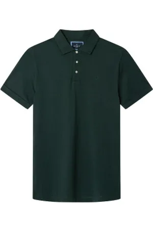 Hackett Para homem. HM563434 Pólo escuro de corte clássico (L), Casual, Algodão, Manga curta