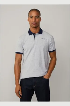 Hackett Para homem. HM563421 Pólo cinzento Heritage Ess (3XL), Casual, , Algodão, Manga curta