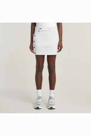 G-Star Para mulher. D26012-C106-G377 Minissaia com botões branca (23), , Casual, Algodão orgânico, Sustentável