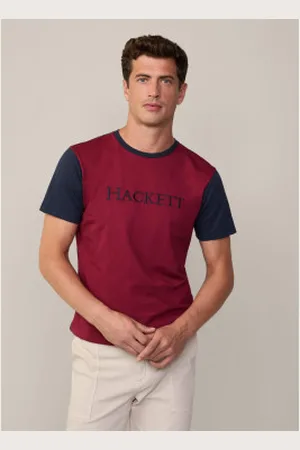 Hackett Para homem. HM500845 T-shirt Heritage vermelha (XS), Vermelho, Casual, , Algodão, Manga curta