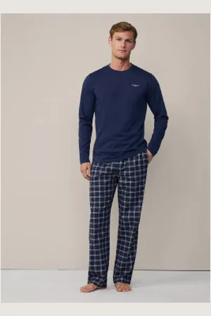 Hackett Para homem. HMU20038 Pijama de flanela azul-marinho (XL), Homewear, Algodão, Manga comprida