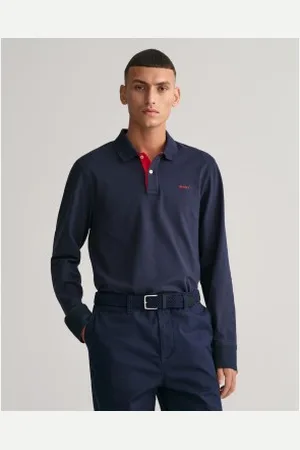 GANT Para homem. 2065004 Rugger piqué em contraste (L), Casual, Algodão, Manga comprida