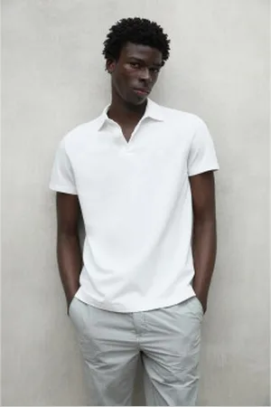 ECOALF Para homem. MCMGAPOSIMON0867S25-000 Camisa pólo Simon branca (M), , Casual, Manga curta, Algodão orgânico, Sustentável