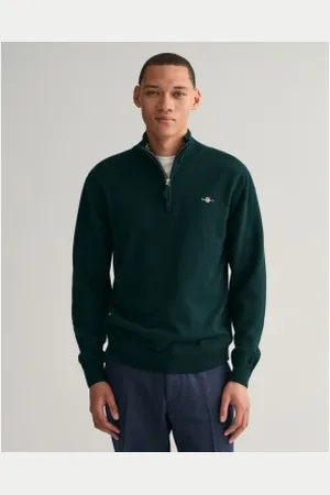 GANT Para homem. 87213 Pulôver com meio fecho (S), Casual, Lã, Manga comprida