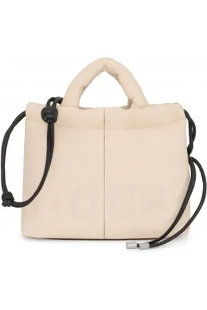 TOUS Para mulher. 2001782801 Saco de saco bege médio -24x32x10cm (OSFA), Couro, Casual