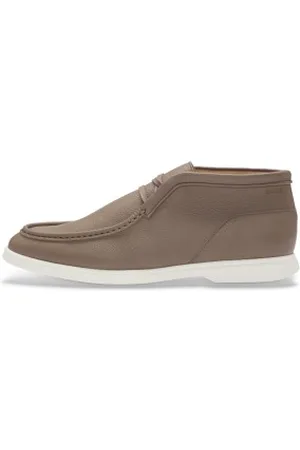HUGO BOSS Para homem. 50536227 Botas de couro bege Sienne (41), Plano, Cordão, Casual