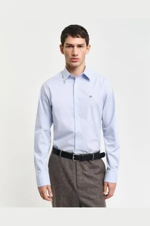 GANT Para homem. 3240171 Camisa Slim Fit Poplin Stretch Poplin (L), Casual, Algodão, Manga comprida