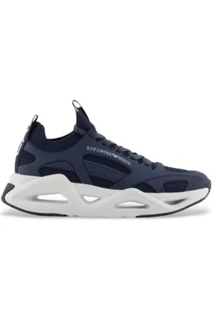 EA7 Unisex. X8X174_XK377 Sapatos Infinity Cage azul-marinho (44), Plano, Cordão, Casual