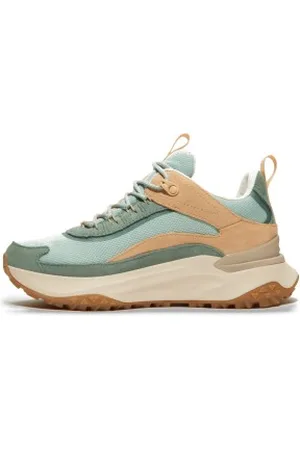 Timberland Para mulher. TB0A2N4BEAS1 Ténis de cano baixo com atacadores Motion Access em pele verde impermeável (38 W), Couro, Plano, Cordão