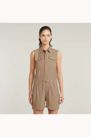 G-Star Para mulher. D26009-D522-C626 Macacão de verão em tons de cinzento (XS), Casual, Viscoso, Sem mangas / correias
