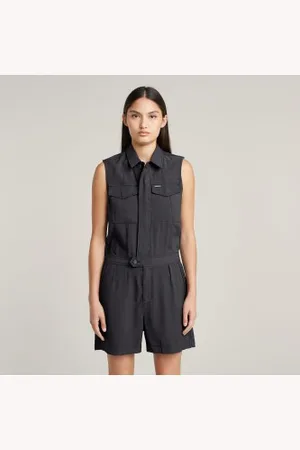 G-Star Para mulher. D26009-D522-860 Macacão de verão cinzento (XS), Casual, , Viscoso, Sem mangas / correias