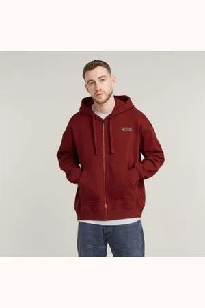 G-Star Para homem. D25136-D557-5298 Sweatshirt Multi zip vermelha (XS), , Casual, Algodão orgânico, Sustentável