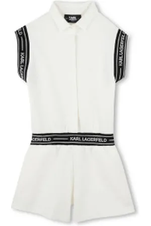 Karl Lagerfeld Para menina. Z30461 Macacão de manga curta (4años= 102cm), Casual, Poliéster, moda infantil