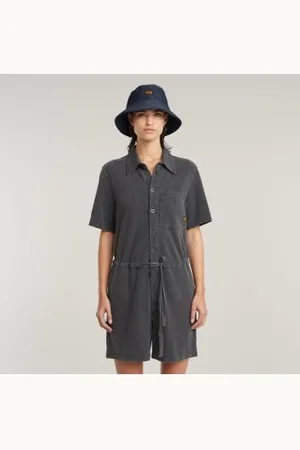 G-Star Para mulher. D26102-D895-B564 Jardineiras Easy pretas (XS), , Casual, Sintético, Manga curta