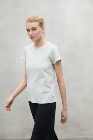ECOALF Para mulher. MCWGATSLANE00839S25-007 T-shirt Lane branca (L), , Casual, Linho, Manga curta, Sustentável