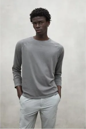 ECOALF Para homem. MCMGATSMALAG0831S25-303 T-shirt Málaga cinzenta (L), Casual, , Manga comprida, Algodão orgânico, Sustentável