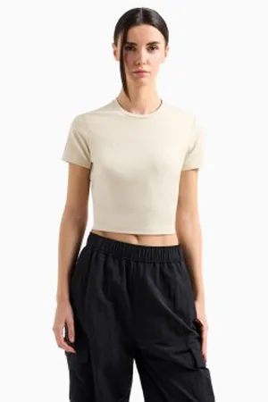 EA7 Para mulher. 7W000510_AF12484 T-shirt com gola redonda (L), Casual, Esportivo, Algodão, Multisport, Manga curta