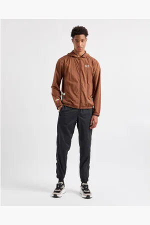 EA7 Para homem. 7M000077_AF12453 Fato de treino de ajuste moderno castanho (3XL), , Casual, Esportivo, Multisport, Poliamida, Manga co