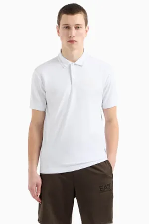 EA7 Para homem. 7M000300_AF13739 Pólo de manga curta Gold Label branco (3XL), Casual, Viscoso
