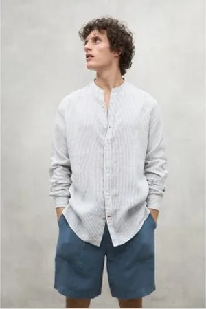 ECOALF Para homem. MCMGASRDAVID0725S25-928 Camisa David branca, cinzenta (XXL), Branco, Casual, , Linho, Manga comprida, Sustentável