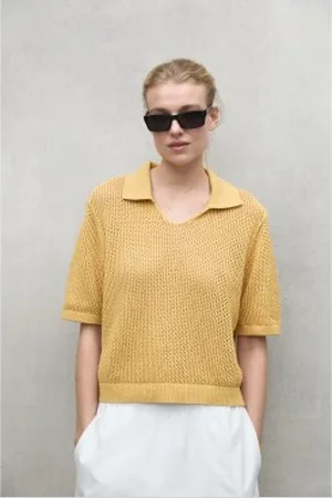 ECOALF Para mulher. MCWGAKNARGAN0649S25-990 Pullover Argan (L), Casual, Manga curta, Algodão orgânico, Sustentável