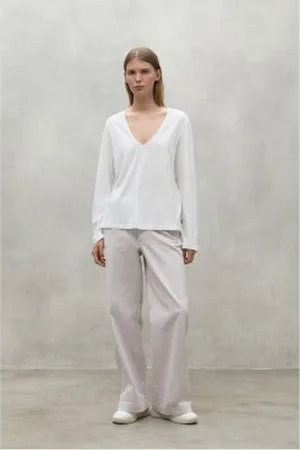 ECOALF Para mulher. MCWGATSBEA000824W24-000 T-shirt Bea branca (S), , Casual, Manga comprida, Algodão orgânico, Sustentável