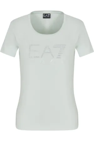 EA7 Para mulher. 7W000094_AF10373 T-shirt da série Logo (L), Casual, Algodão, Manga curta