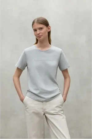 ECOALF Para mulher. MCWGATSARIZA0804W24-002 T-shirt Ariza cinzenta (XS), Casual, , Manga curta, Algodão orgânico, Sustentável