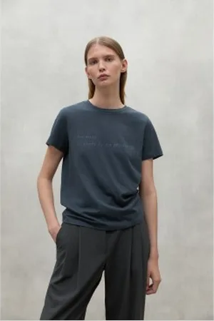 ECOALF Para mulher. MCWGATSUCLES0123W24-162 T-shirt azul-marinho Ucles (XS), Casual, Manga curta, Algodão orgânico, Sustentável