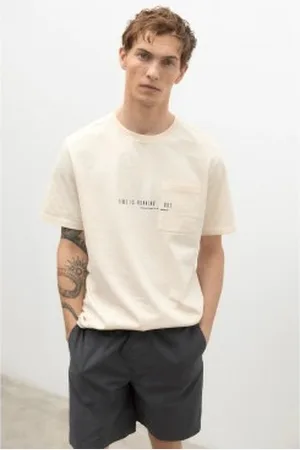 ECOALF Para homem. GATSRAFFI0823MS23-224 T-shirt Raffialf sem (S), Casual, Sustentável, Algodão Reciclado