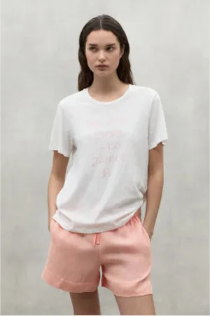 ECOALF Para mulher. MCWGATSLOVIS0123S24-275 T-shirt Lovisa branca (L), , Casual, Manga curta, Algodão orgânico, Sustentável