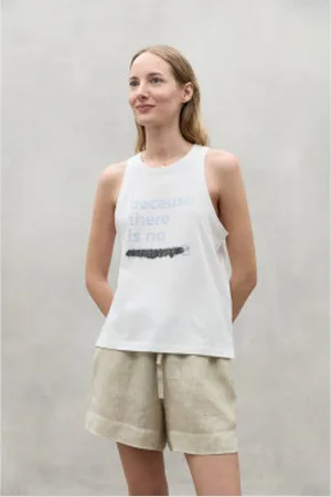 ECOALF Para mulher. MCWGATSUNDER0804S24-519 T-shirt sublinhada branca (XL), , Casual, Sem mangas / correias, Algodão orgânico, Sustent