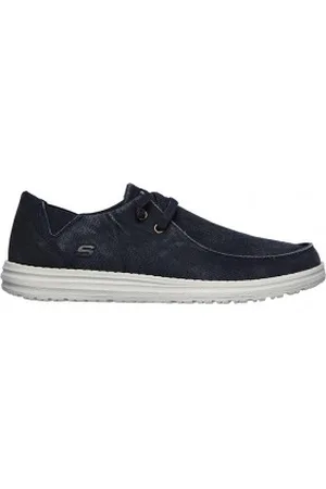 Skechers Para homem. 66387 Sapatos azuis Melson Raymon (40), , Tecido, Plano, Cordão, Casual