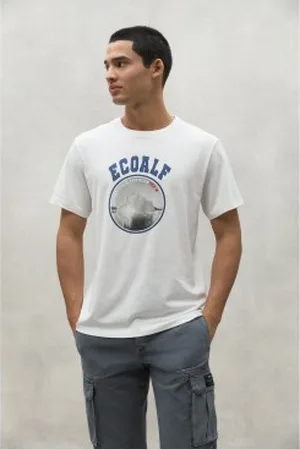 ECOALF Para homem. MCMGATSKIEL00803S24-000 T-shirt Kiel branca (M), , Casual, Manga curta, Algodão orgânico, Sustentável