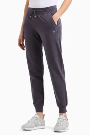 EA7 Para mulher. 7W000082_AF13135 Calças de fato de treino Core Lady cinzentas (L), Casual, Esportivo, , Algodão, Multisport