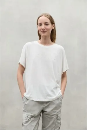 ECOALF Para mulher. MCWGATSKEMI00123S24-001 T-shirt Kemi branca (M), , Casual, Manga curta, Algodão orgânico, Sustentável