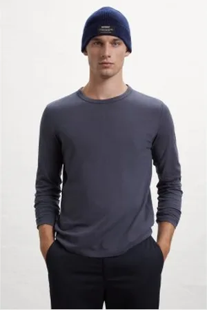 ECOALF Para homem. GATSNABIL0803MW23-299 T-shirt Nabil cinzenta (L), Casual, , Manga comprida, Algodão orgânico, Sustentável