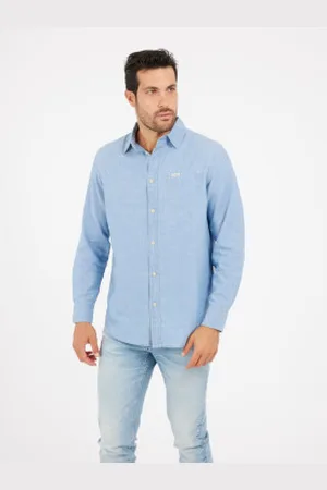 Guess Para homem. M5GH44D5N41 Camisa Ronnie (S), Casual, Algodão, Manga comprida
