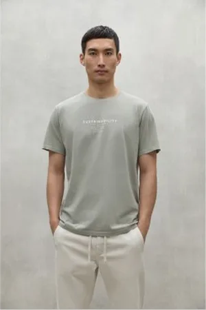 ECOALF Para homem. MCMGATSDURBA0803W24-236 T-shirt Durban cinzento-verde (L), Casual, Cinza, Manga curta, Algodão orgânico, Sustentável, Alg