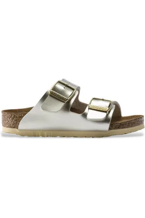 Birkenstock Para mulher. 1014841 Sandálias Arizona gold (37), Ouro, Plano, Nenhum, Casual