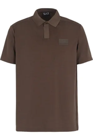 EA7 Para homem. 7M000219_AF13869 Camisa pólo (3XL), Marrom, Casual, Modal, Manga curta